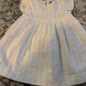 Charming White Eyelet Kids Dress
